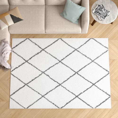 Mercury Row® Babich Geometric White/Grey Area Rug & Reviews Wayfair